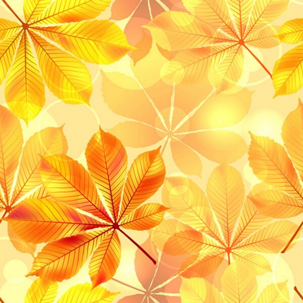 秋季黄色叶子无缝背景图