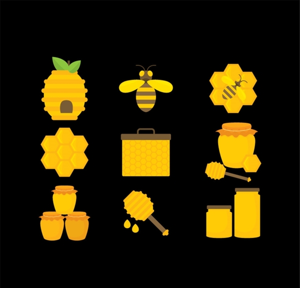 精美蜂蜜元素图标矢量素材