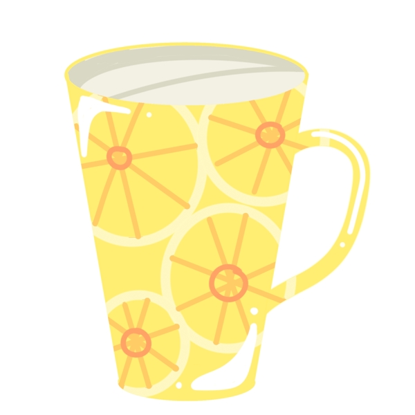 黄色柠檬杯子设计