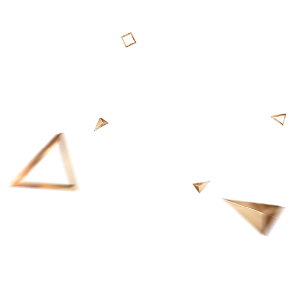 金色创意三角形漂浮元素