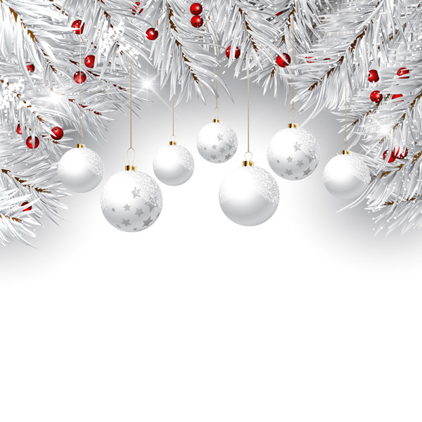 松树树枝挂件装饰圣诞背景