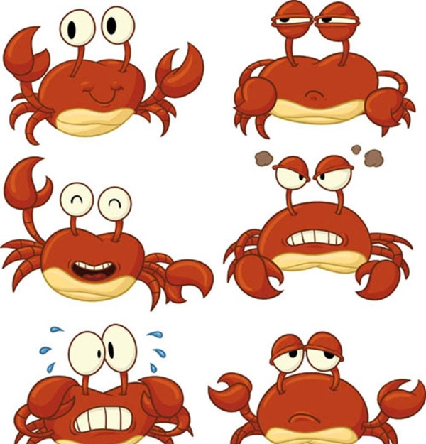 卡通螃蟹矢量图图片