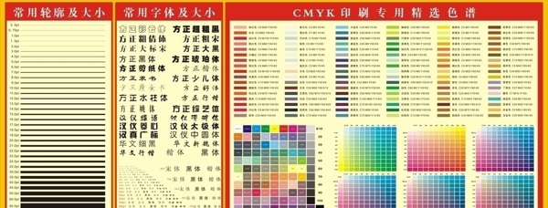 标准色谱常用字体及大小图片