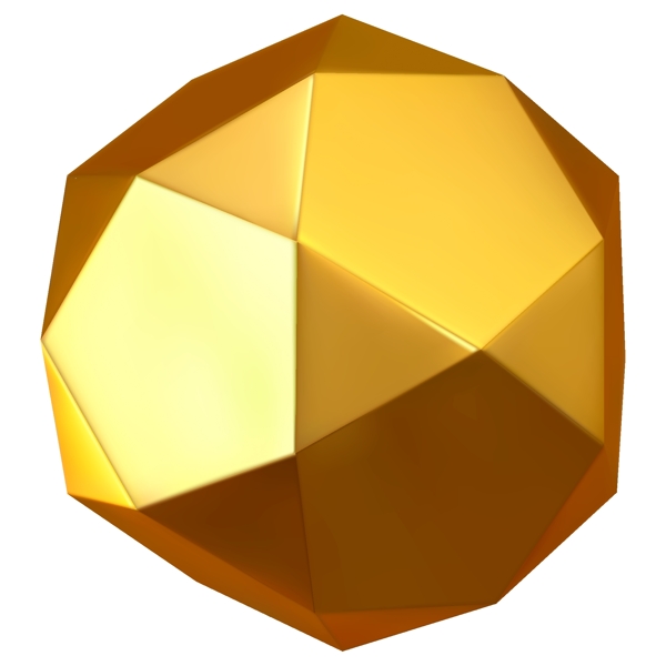 金色漂浮几何体