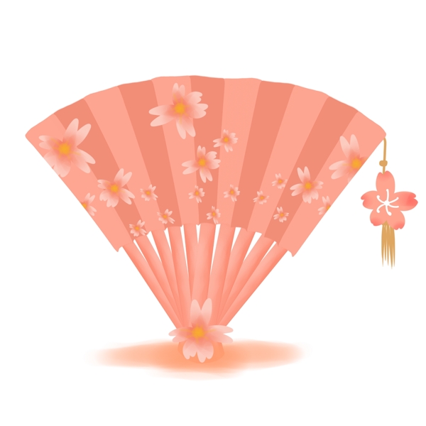 粉色可爱樱花扇子