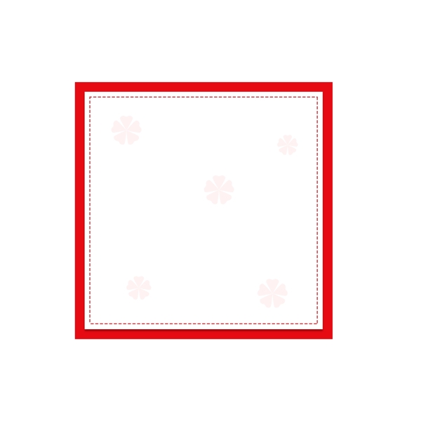 红色喜庆中国风花朵纹理边框元素