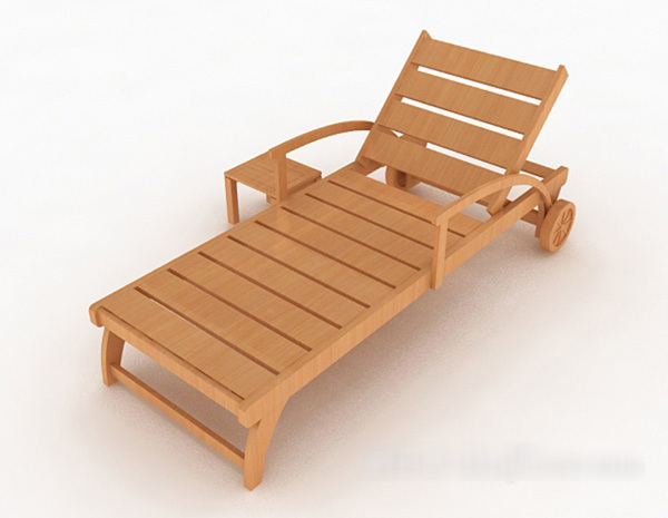 沙滩实木躺椅3d模型下载