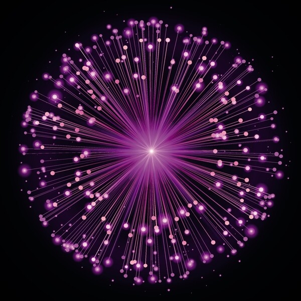 梦幻紫色放射光线矢量素材
