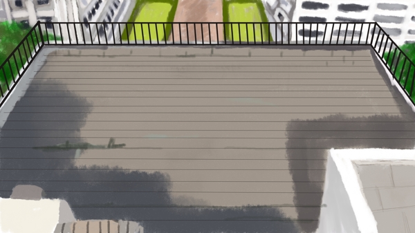 手绘房屋屋顶插画背景