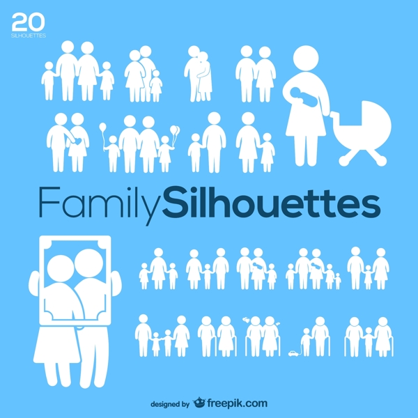 20款家庭人物图标矢量素材