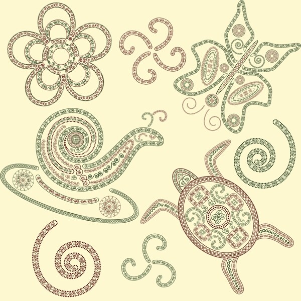 古典欧式花纹动物花纹图片
