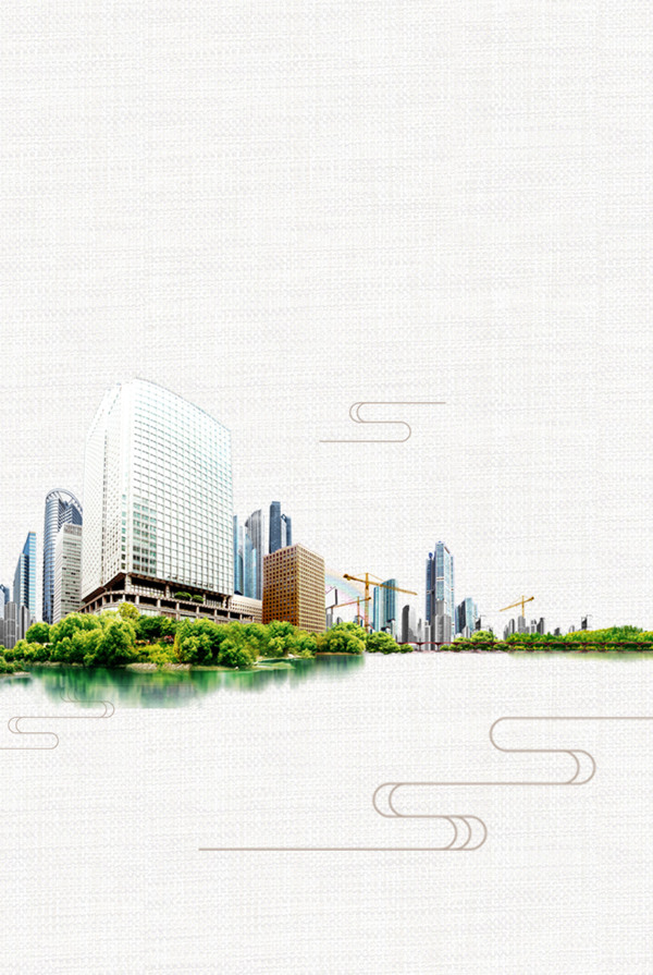 中国风线条建筑背景