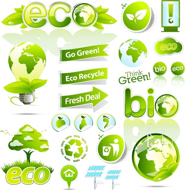 绿色环保矢量标志