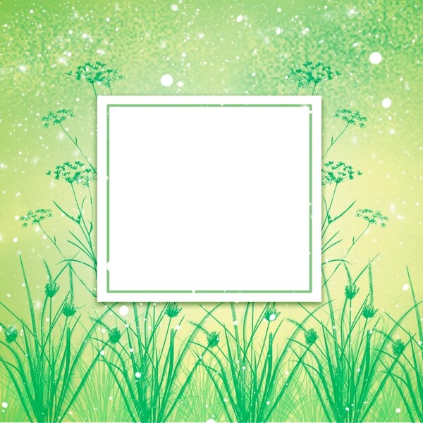 绿色手绘植物季节宣传图