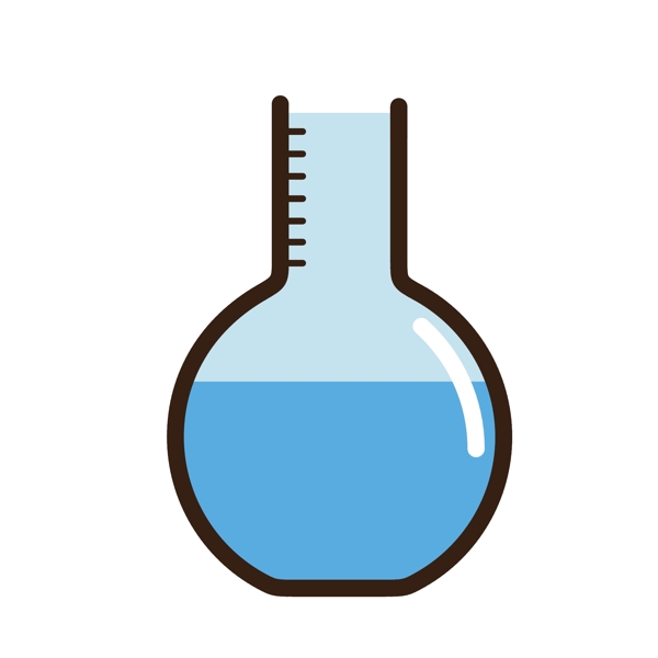 蓝色手绘圆角量杯元素