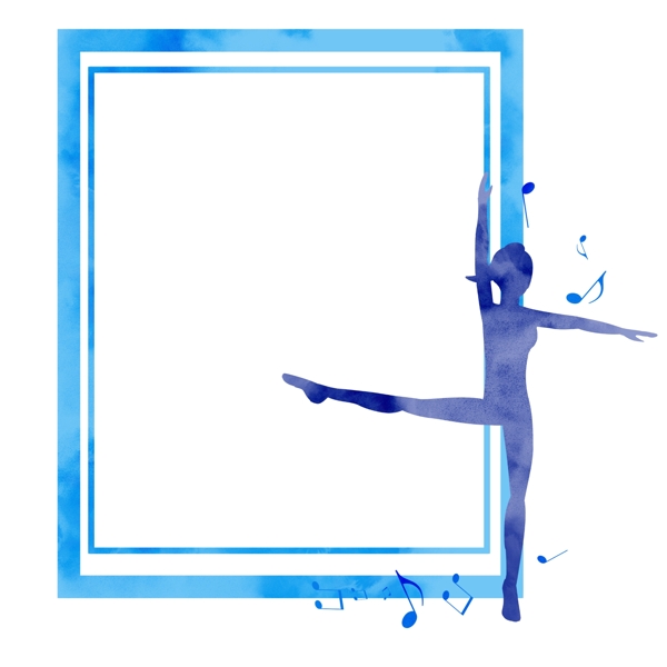 蓝色芭蕾舞装饰边框