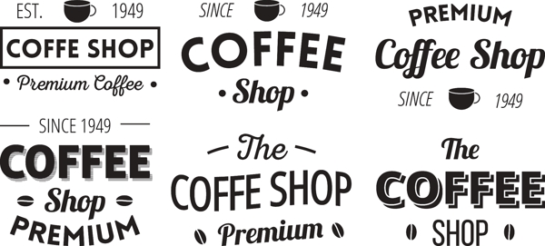 简约黑色的咖啡店标志素材