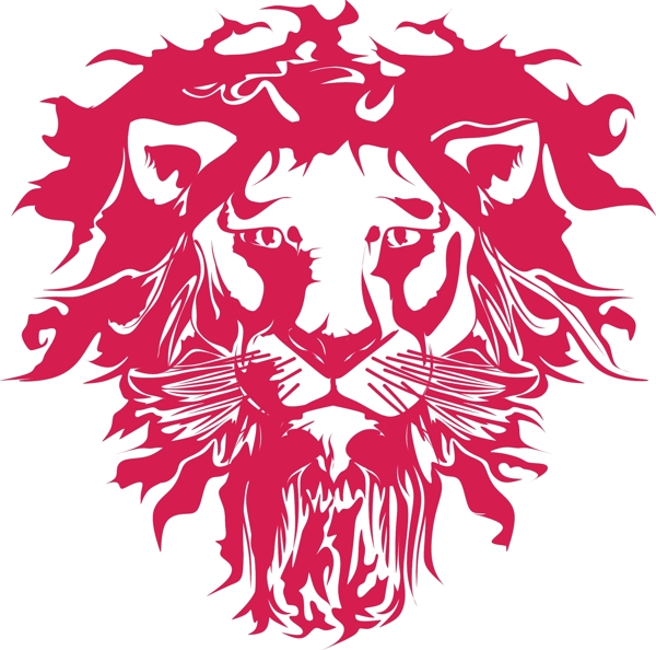 狮子动物图案剪影混合图标UI标