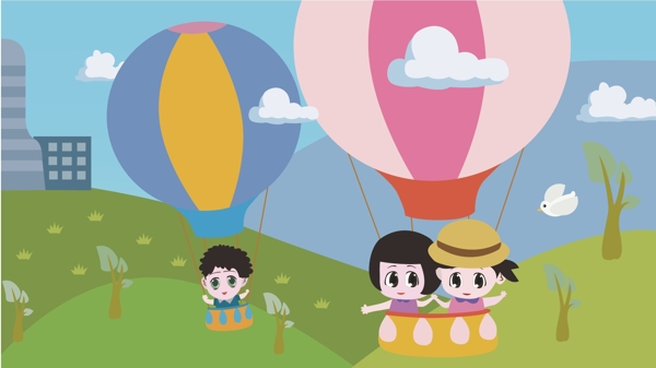 乘坐热气球环游世界