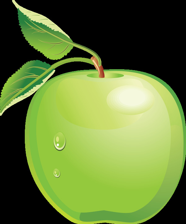 漂亮手绘绿苹果图片免抠png透明图层素材