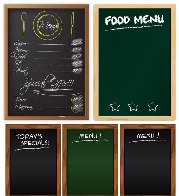 小黑板菜单菜谱封面设计图片