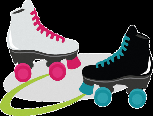 手绘彩色溜冰鞋免抠png透明素材