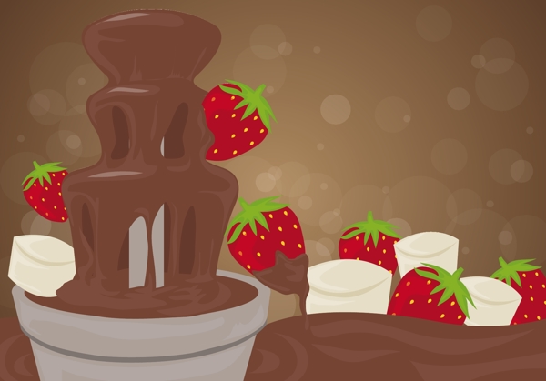 草莓巧克力美食食材ai矢量素材下载