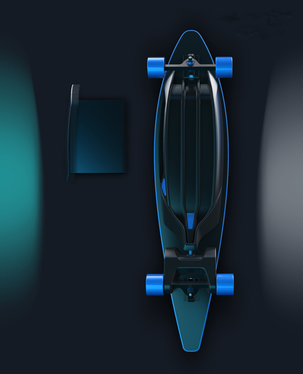 蓝色炫酷电动滑板jpg素材