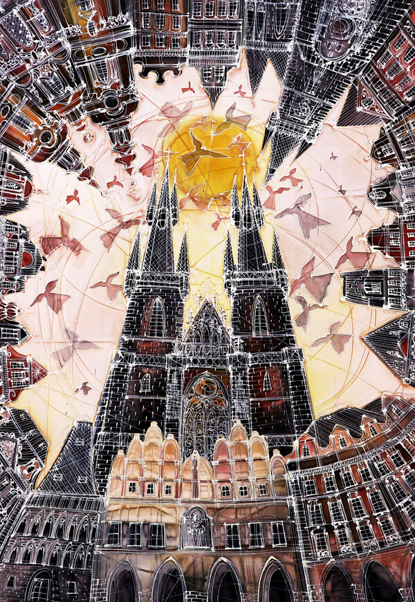 布拉格教堂绘画图片
