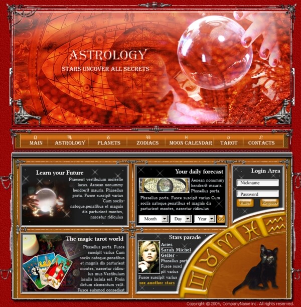 占星术信息网页模板