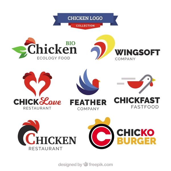 各种鸡标志logo设计矢量素材