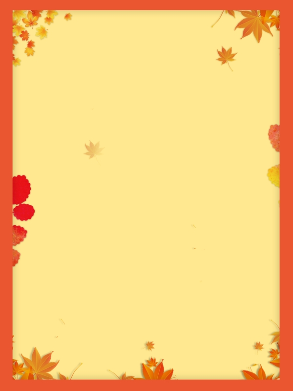 秋季简约枫叶边框背景