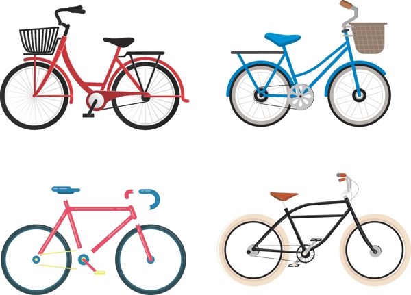 运动单车健身自行车矢量素材