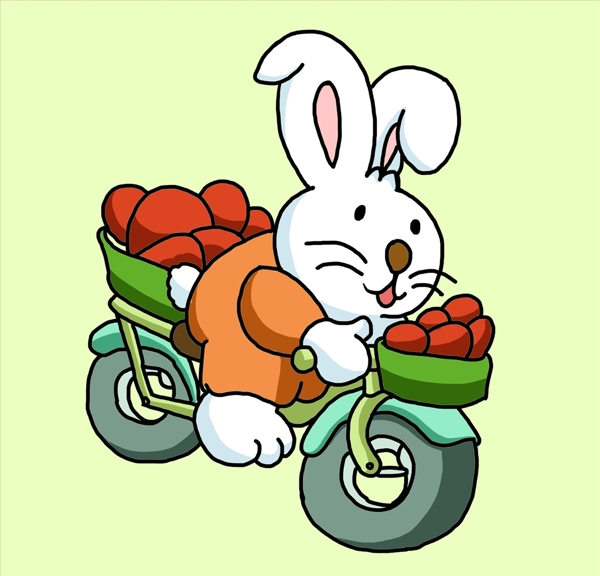 骑摩托车的小兔子