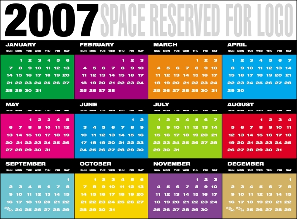 2007年日历表