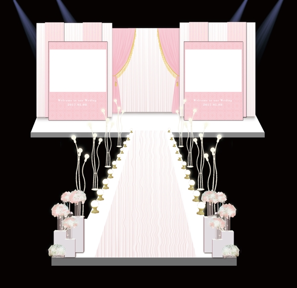 安的设计粉色纱幔仪式区