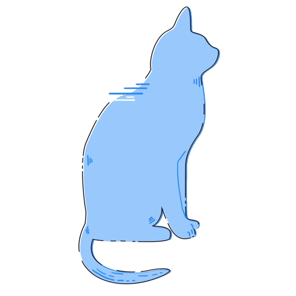 蓝色小猫边框装饰