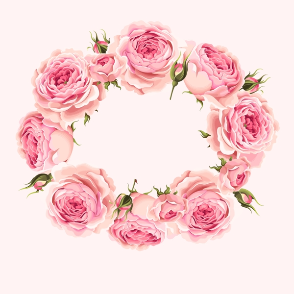 粉色玫瑰花环