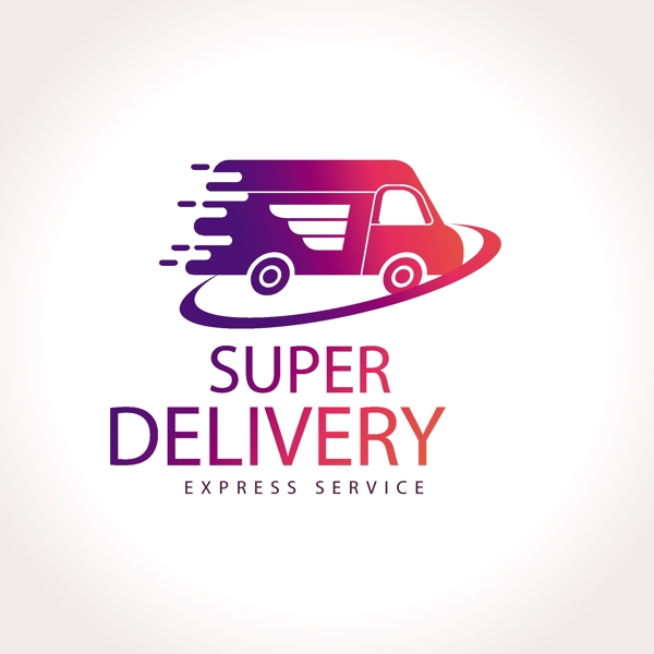 delivery标志和卡车logo模板