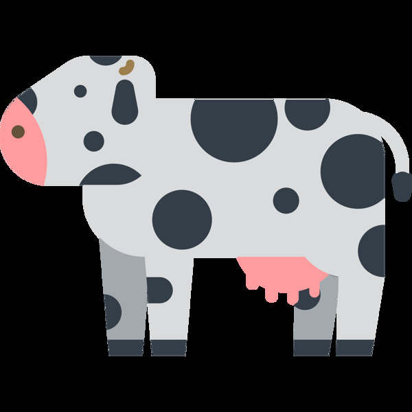 奶牛动物标志图形图标装饰素材
