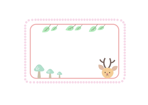 小鹿装饰边框插画