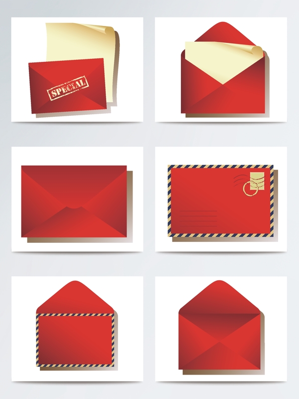 红色个性的节日信纸免抠素材