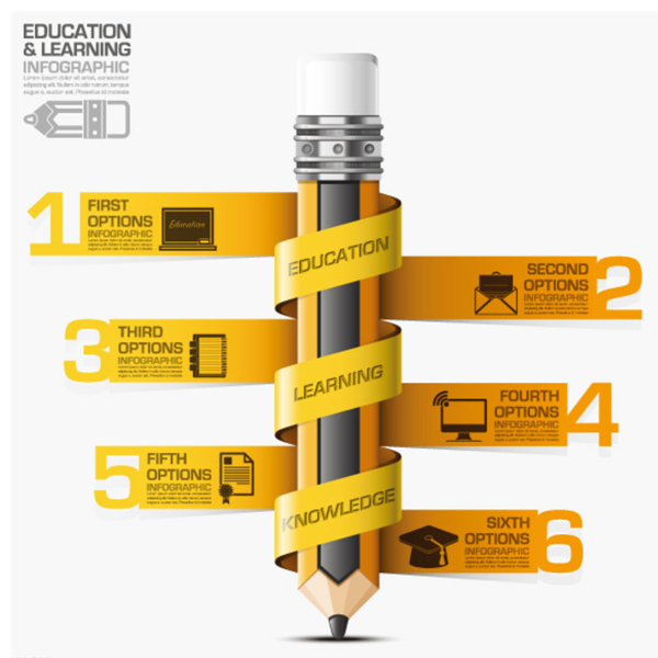 精美铅笔商务信息图表图片