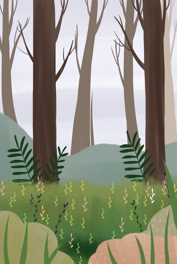 灰色植物树林风景背景