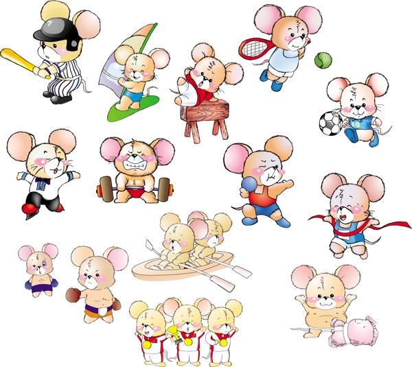 可爱卡通矢量老鼠图片