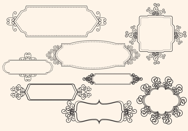 复古花纹花边素材
