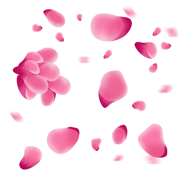 手绘粉色漂浮的花瓣