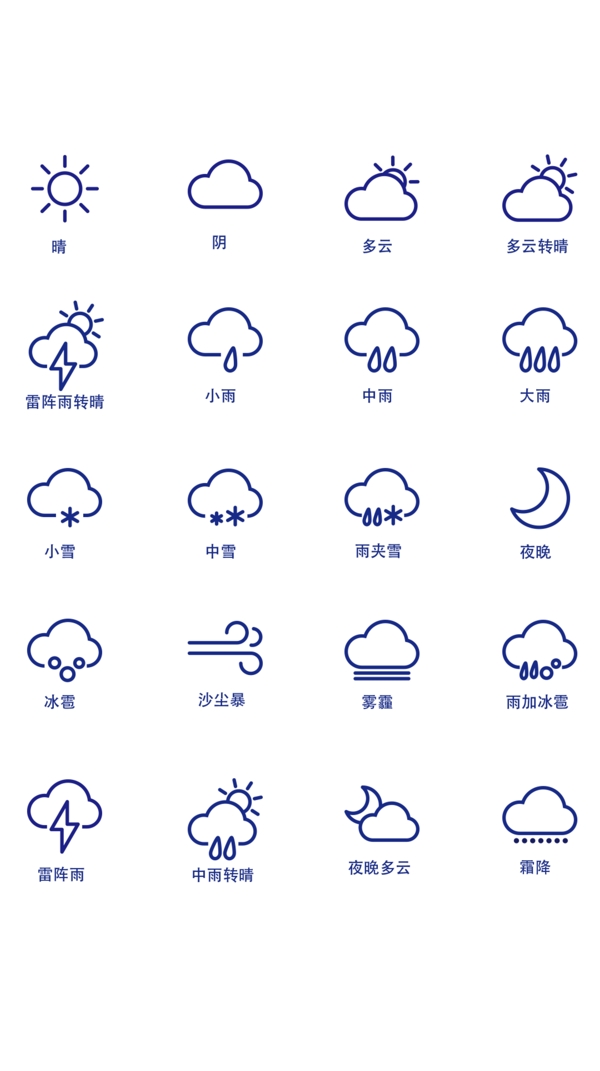 UI设计天气icon图标