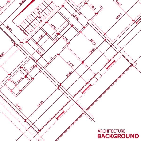 红线画的建筑设计图