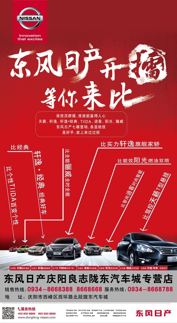 东风日产汽车X展架图片